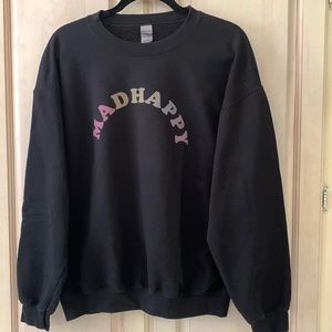 MadHappy like Black Sweatshirt with Multi Color Lettering • Size Large
